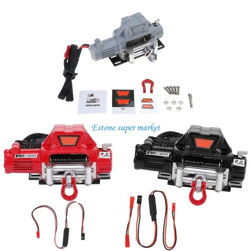 

090B Crawler Bumper Winch & Control Cable Rescued Winch Set for 1/10 Crawler Toy