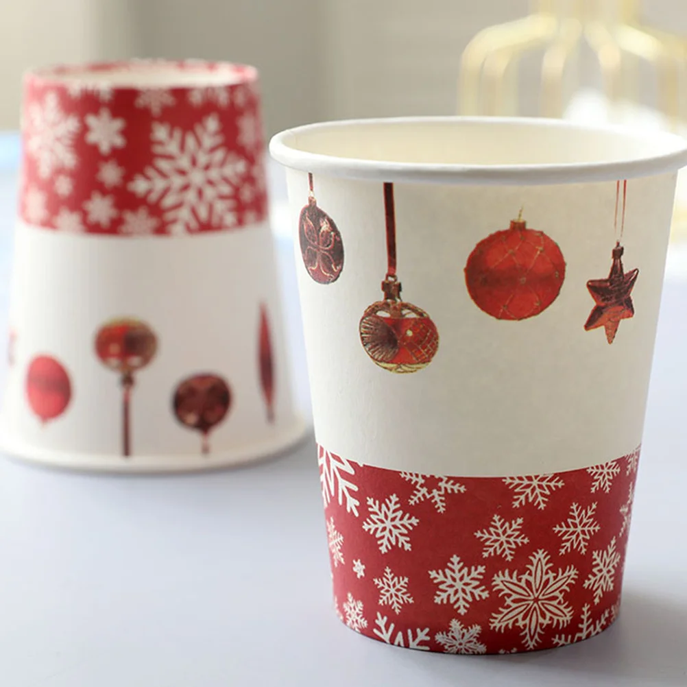 

40Pcs Christmas Paper Plates Round Disposable Dessert Dishes Xmas Printing Design for Holiday Celebrations Dessert Dish