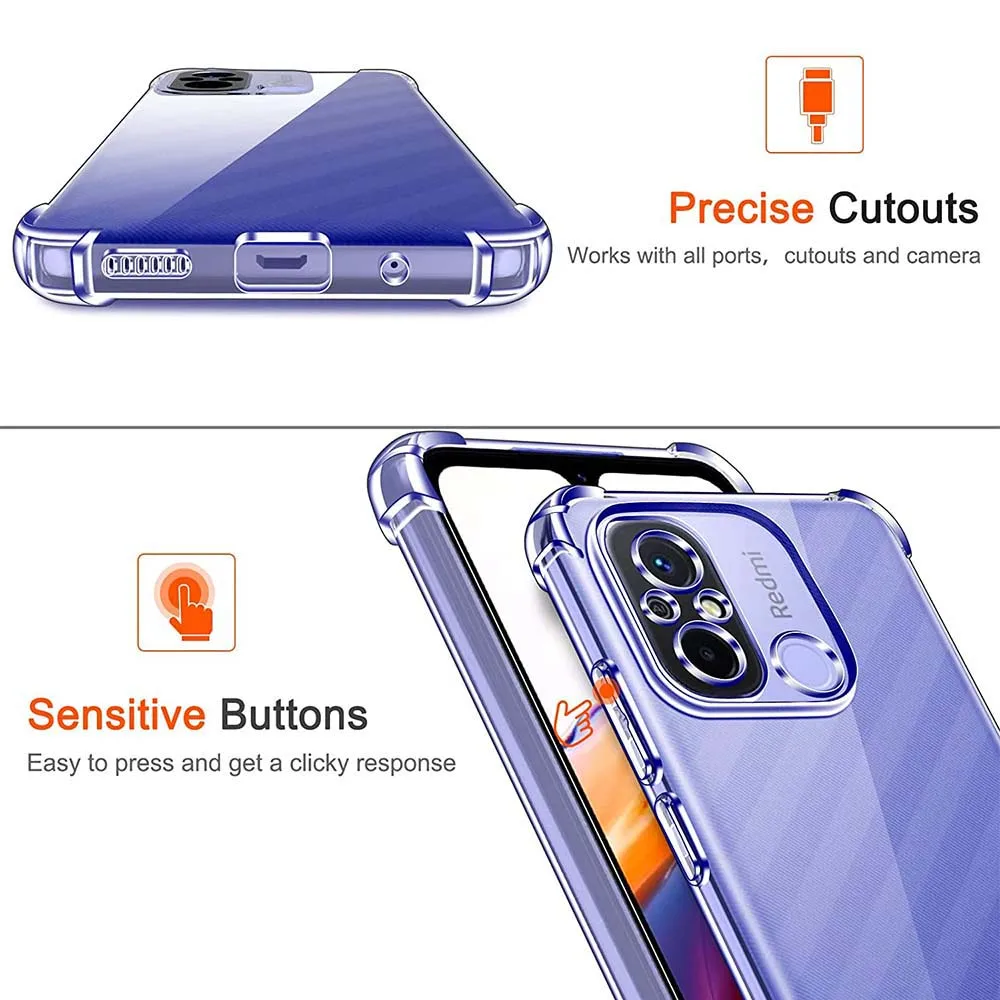 Clear Case For Xiaomi Redmi 12C 10A 10C 10 Anti Drop Case For Redmi Note 12 4G 12 5G 12 Pro 5G A1 A1 Plus A2 4G Shockproof Cover
