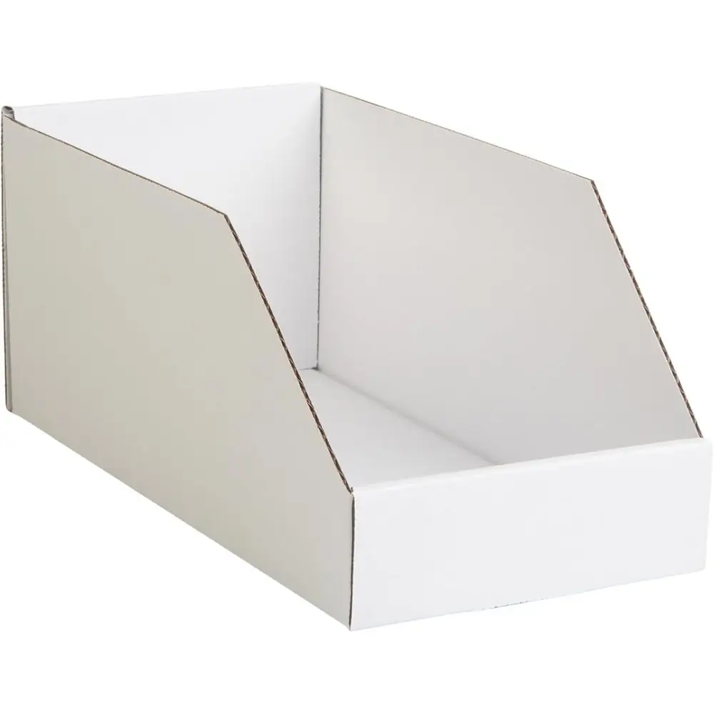Hudson Exchange 6x12x5.5" (100 Pack) Corrugated Parts Bin Box or Storage & Organization, White