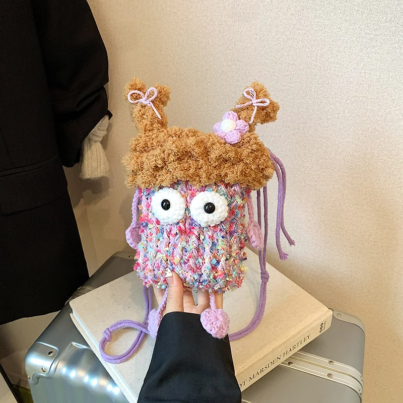 

Personalized, Creative, Quirky, Hand Woven Cartoon Cute Mini Phone Bag for Women, Single Shoulder Crossbody Bag Gift