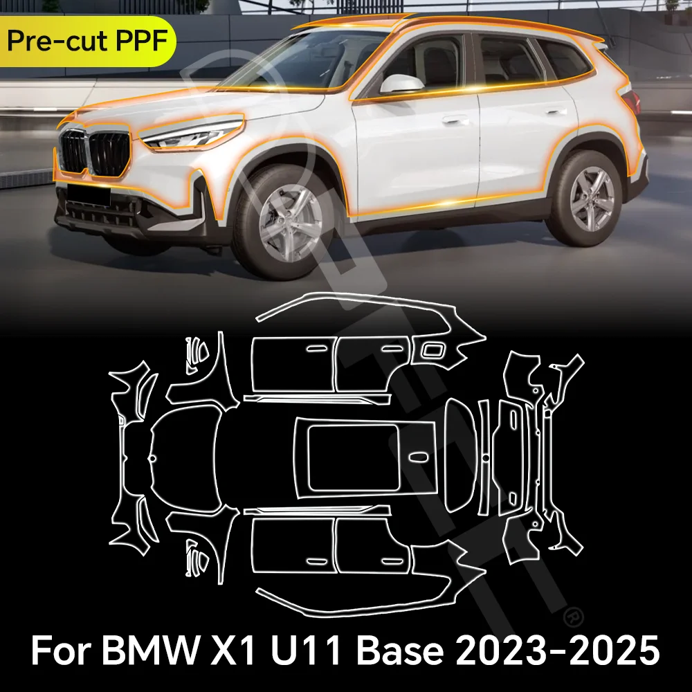 

For BMW X1 U11 Base 2023-2025 TPU Paint Protection Film Clear Bra Car Body Anti-Scratch Pre-cut PPF Resistant Repairable Cover