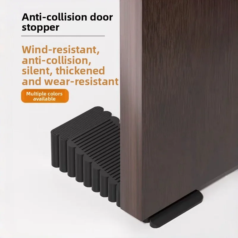 سدادة باب مقاومة للرياح بدون ثقب، سدادة باب سيليكون إبداعية، إسفين باب أمان منزلي، بطاقة باب مضادة للقص #1
