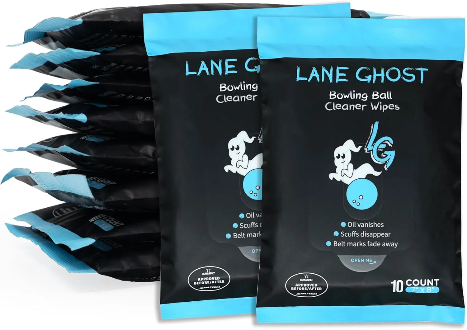 

Bowling Ball Cleaner Wipes - USBC Approved - Remove Oil & Dirt - Resealable Pouch - Safe for All Balls - Restores Tack