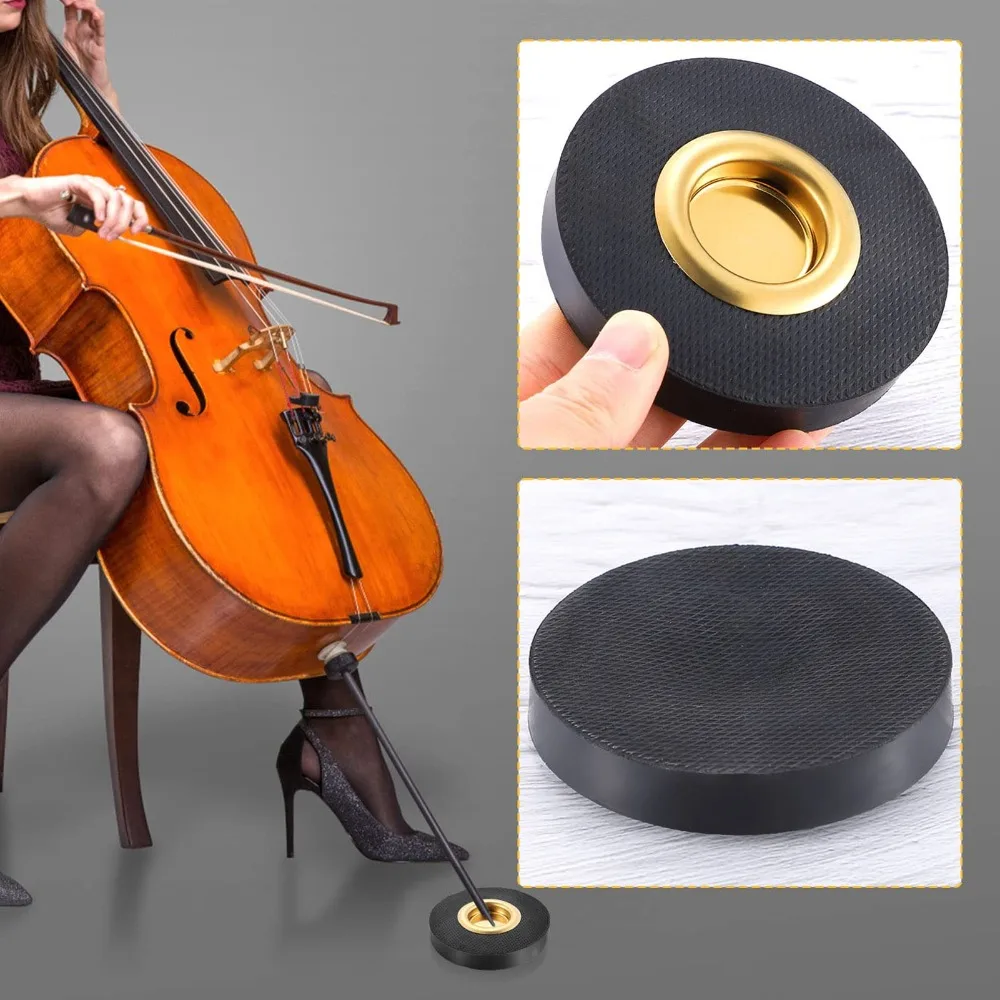 2PCS Durable Anti-Slip Anti Slip Pad Rubber Round Rock Stop Mat Black Cello Anti Slip Pad For Cello Performance Practice