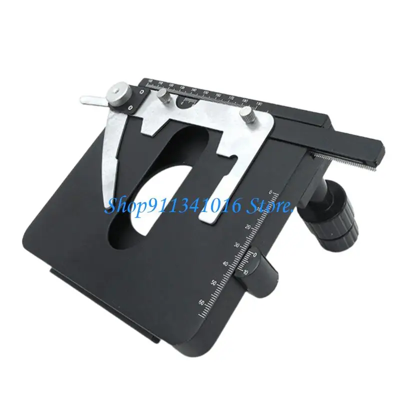  Replacement Microscope Stage with Metal Frame, 2-Direction Slide Positioning Knobs, and Central Opening