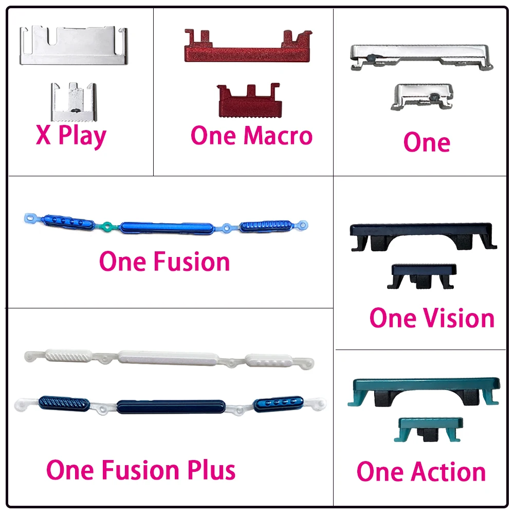 NEW Tested Side Keys Power and Volume Buttons Replacement Parts For Motorola Moto One Action Vision Fusion Plus Macro X Play