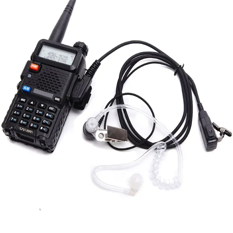 DTB8 Walkie Talkie Headset Air Conduit Earphone with PTT, 2 Pin K Plug for Baofeng UV-5R BF888S for Kenwood, Noise Canceling Mic
