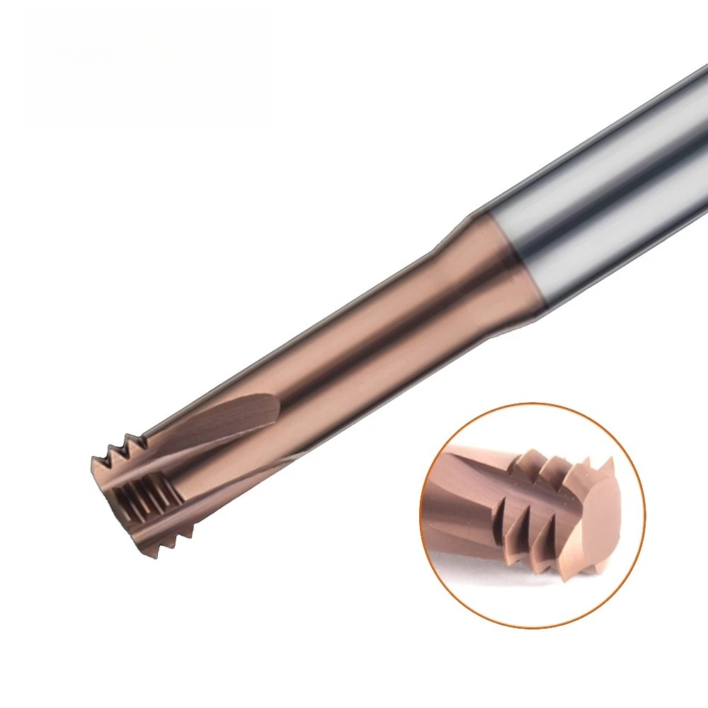 مطحنة خيط ثلاثية الأسنان مطلية 65 °   فولاذ التنغستن - قاطعة طحن من الفولاذ المقوى M1-M20، مدعومة OEM (10 عبوات)