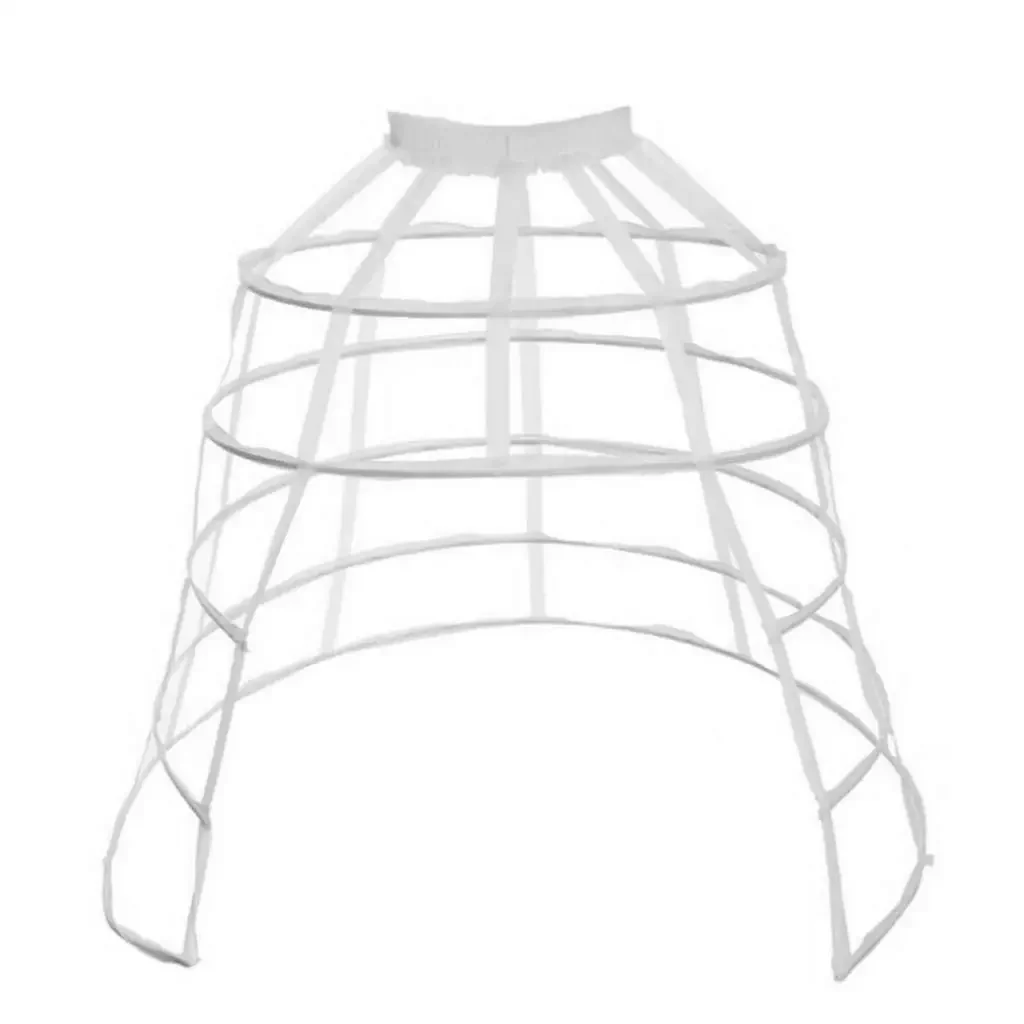 

Белая нижняя юбка с разрезом спереди и 5 обручами, полые клетки для птиц, юбка для косплея, бальное платье Лолиты, нижняя юбка, кринолин для женщин