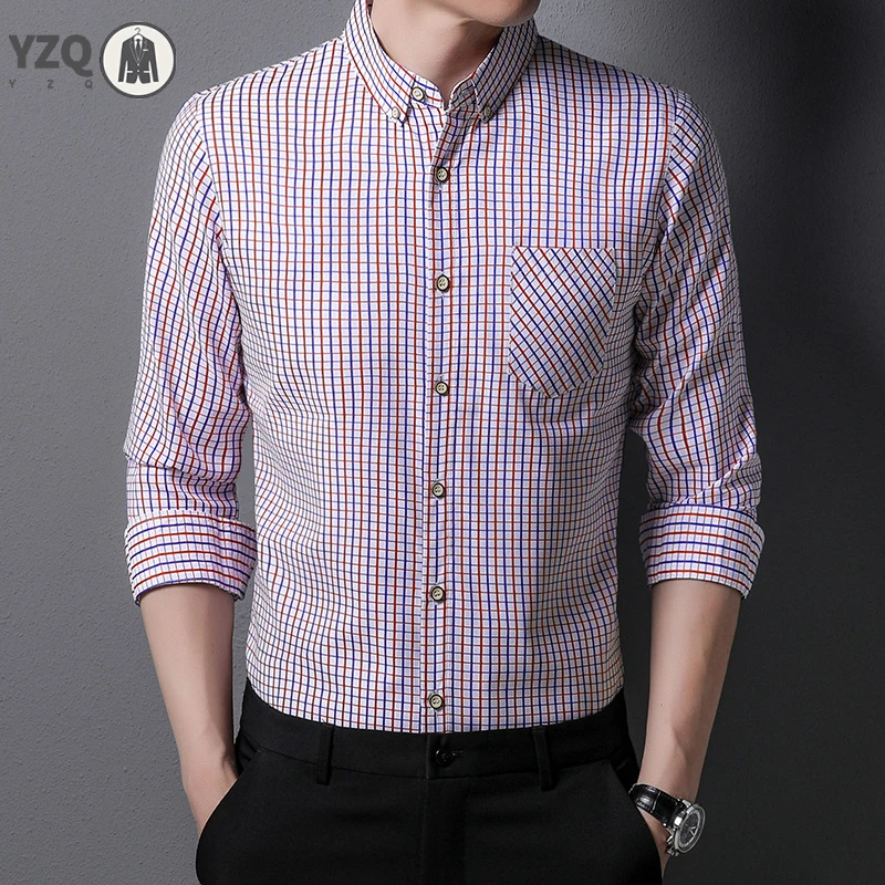 New Men\'s Casual Striped Long Sleeved Lapel Shirt for Summer Fashion Comfort No Ironing Wrinkle Resistant Top