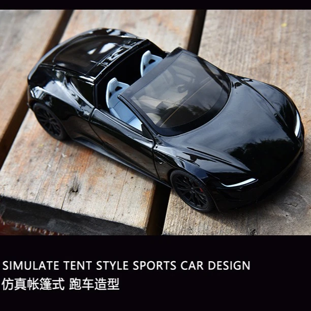 

Машинка-ролл-топ 1:24 R Roadster с функцией отката, звуком и светом, коллекционная модель из литого сплава, подарок, украшение