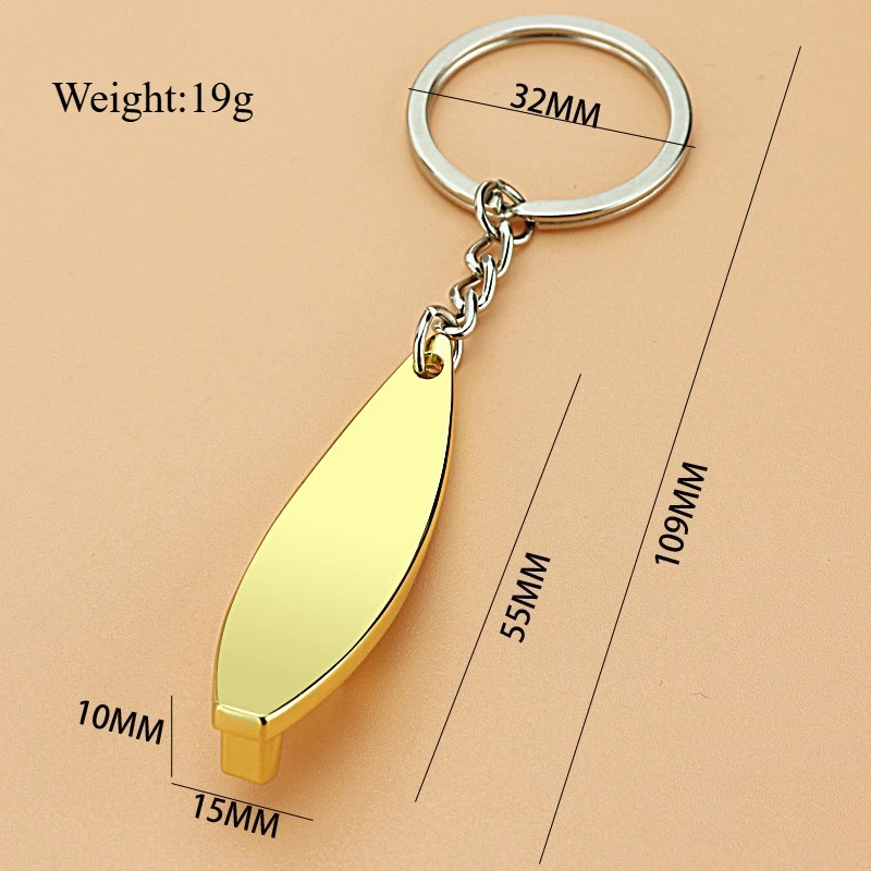 1 قطعة سلسلة المفاتيح المخصصة شخصية معدنية لوح التزلج فتاحة الزجاجات حلية مخصصة حلقة رئيسية اكسسوارات السيارات هدية بالجملة