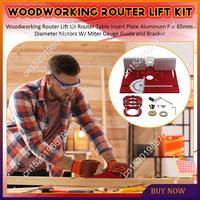 Doings!Woodworking Router Lift Kit Router Table Insert Plate Aluminum For 65Mm Diameter Motors W/ Miter Gauge Guide And Bracket