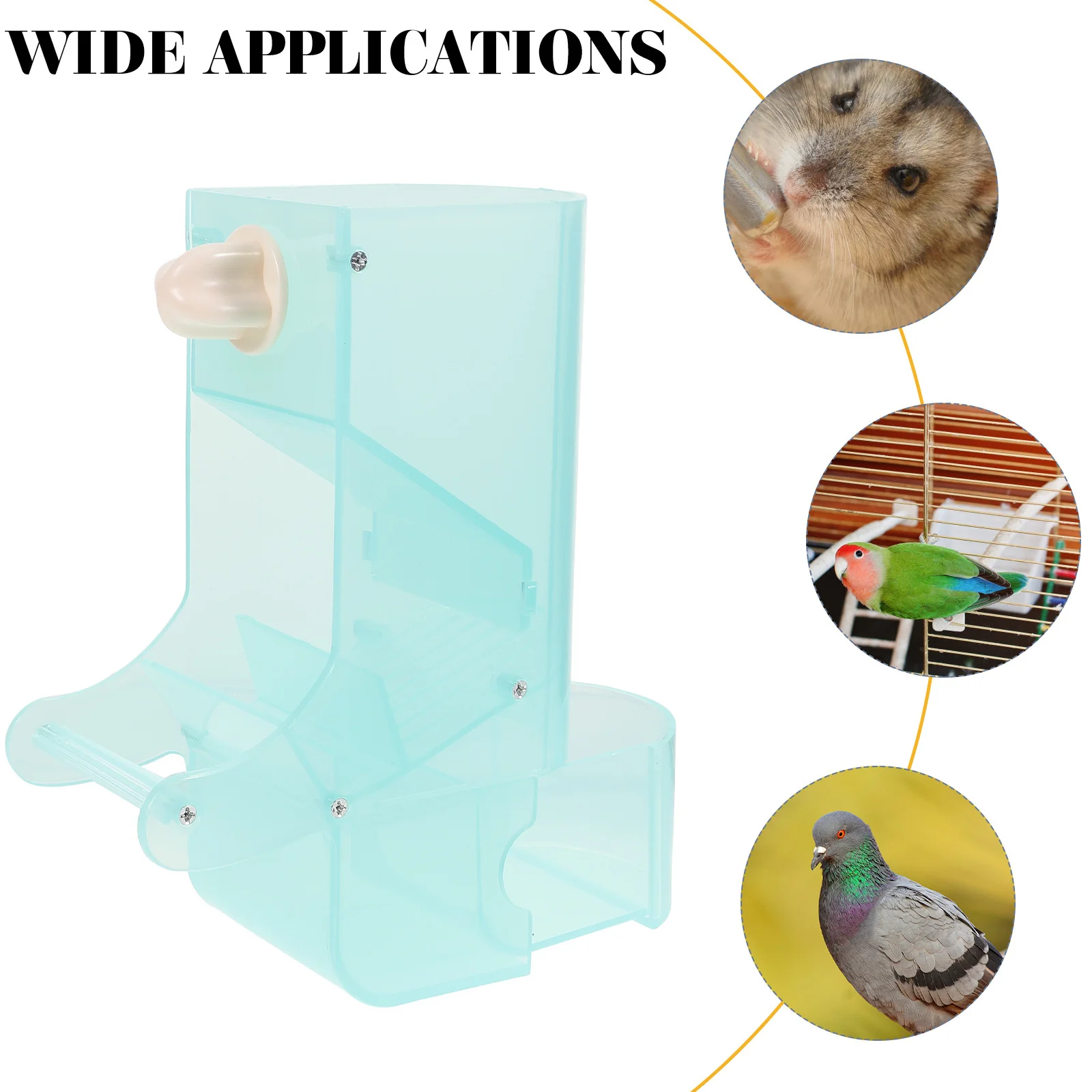 

Bird Cage Food Feeder Parrot Feeding Cup Automatic Sturdy PP Material Clean Hanging Design for Small Birds Rabbits