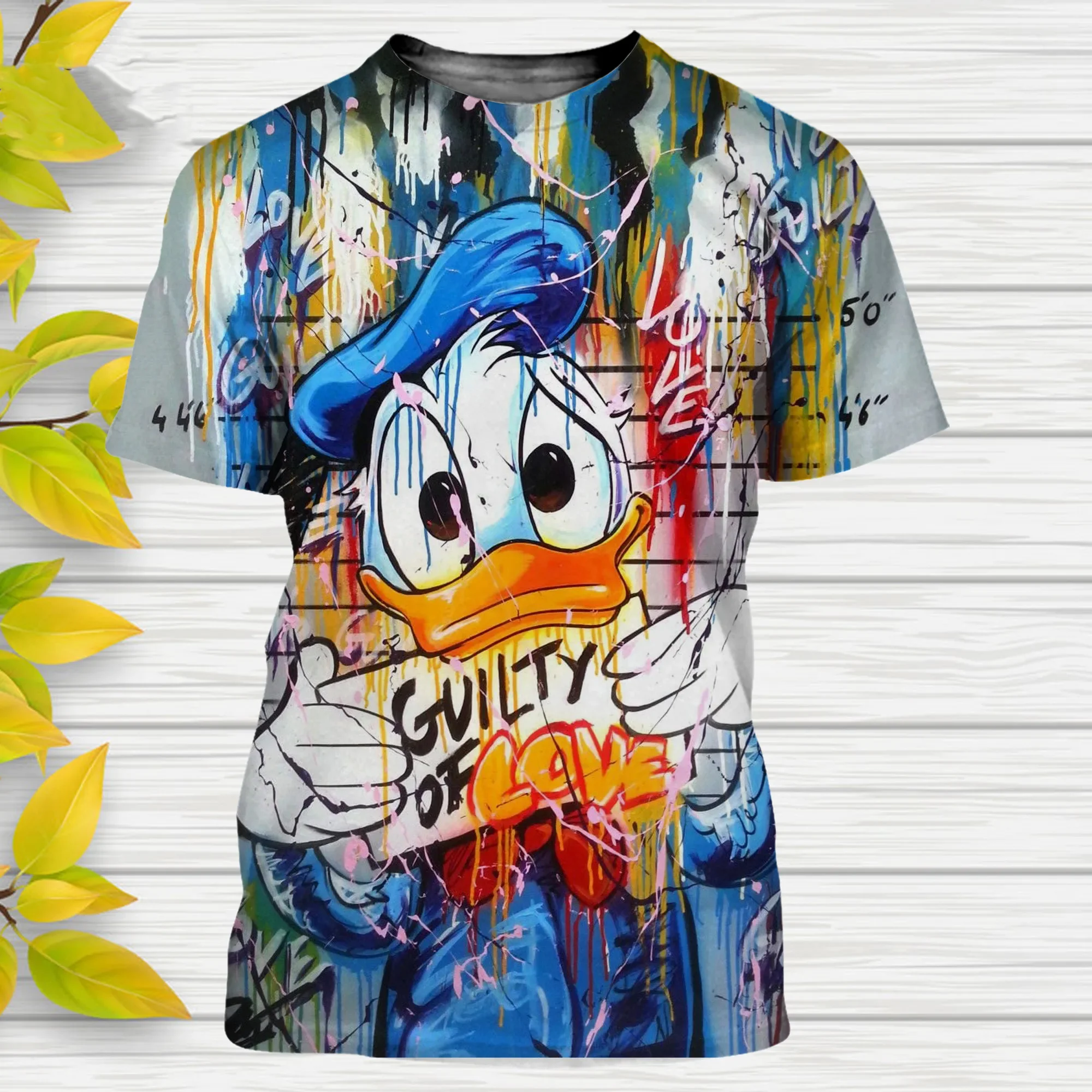 2024 New Donald Duck Fashion Humorous Pattern Top Boys Summer Sports Short Sleeve T-shirt Parent Child T-shirt Plus Size T-shirt