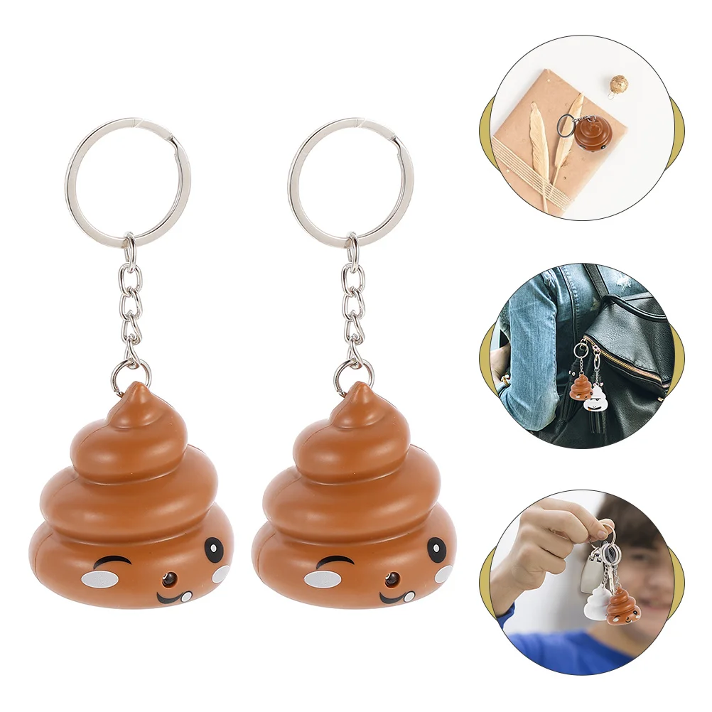 2 Pcs Key Chain Bag Pendant Keychain Pendants Bags Attractive Poop Keychains Ornament Plastic Creative Small Keyring