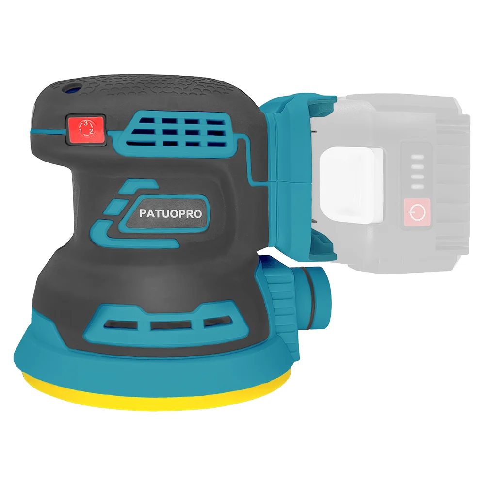 PATUOPRO 125mm Brushless Random Orbital Electric Sander 3-Speed Wood Polisher Grinding Sanding Machine For Makita 18V Battery