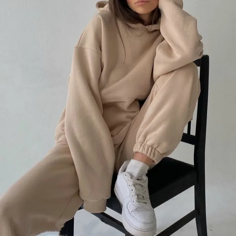 Phụ Nữ Có Mũ Áo Và Tay Và Quần Trang Phục Casual Nữ Quần Jogger Thể Thao Phù Hợp Mới Thu Mùa Xuân Phù Hợp Với Áo Chắc Chắn Rời Quần Áo