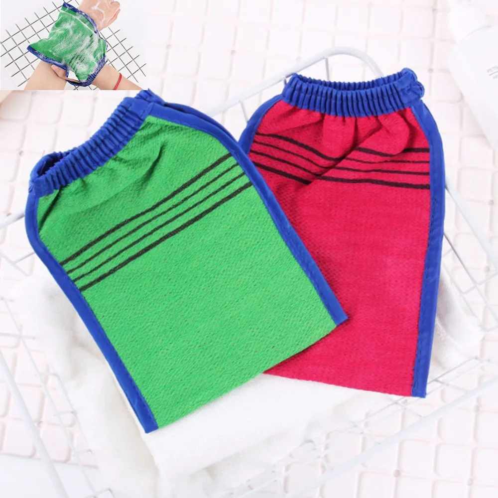 Random Color Rub Face Body Cleaning Dead Skin Removal Shower Spa Exfoliator Bath Glove Scrub Mitt