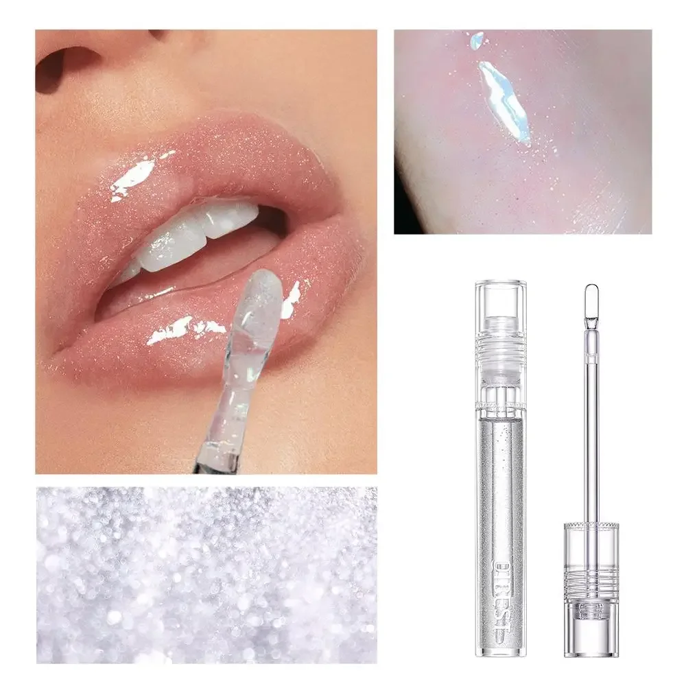 High-shine Lip Gloss Korean Makeup Lip Gloss Moisturize Transparent Liquid Lipstick Gloss Universal Lip Luminizer Glitter Plump