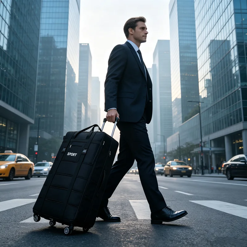 Folding Travel Bag, Luggage Compartment, Swivel Wheel Storage Box, Large Capacity Telescopic Luggage Bag, Overnight Bag
