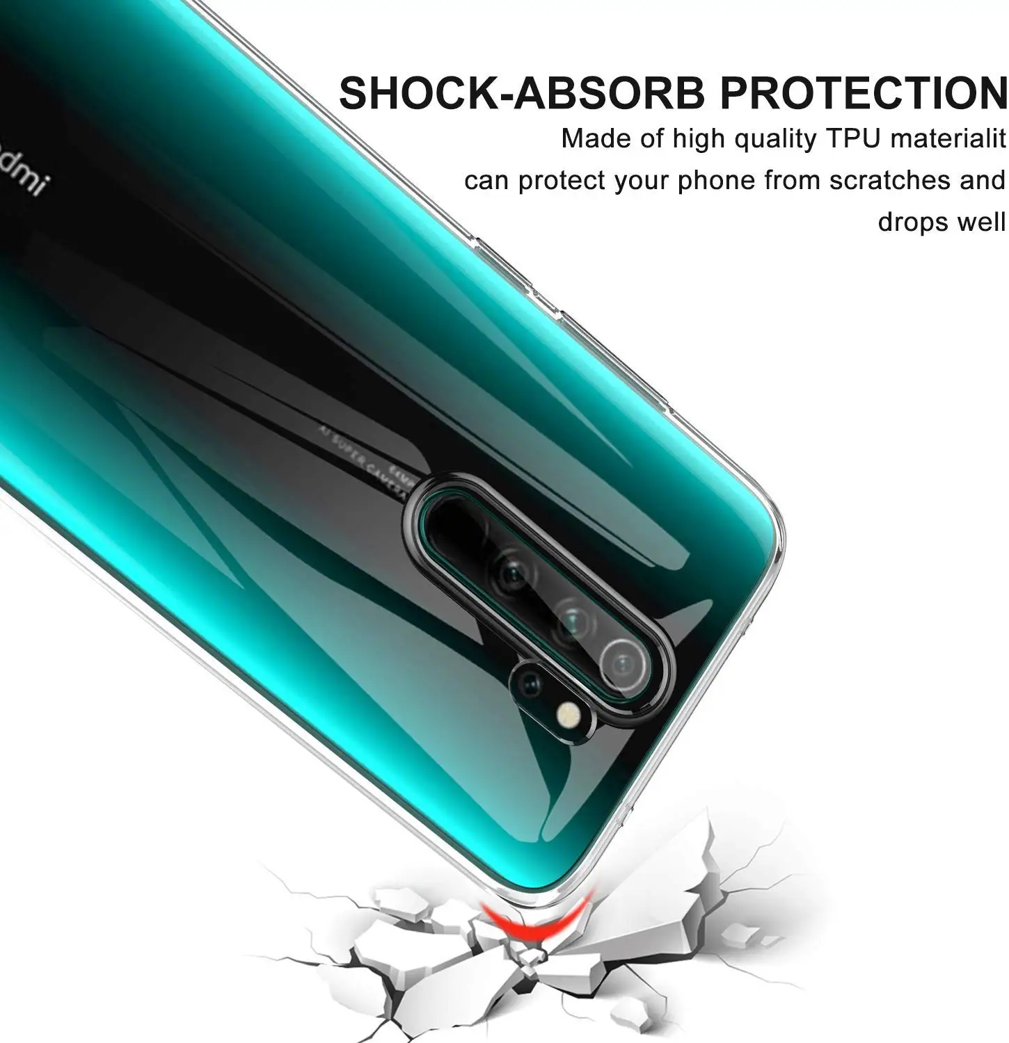 Klare weiche Handyhülle für Xiaomi Redmi Note 8 Pro 8 8A 9 9S 9T 9A 9C 10 10S 11S 11 Pro Weiche Silikon-transparente Abdeckung – Detail 3