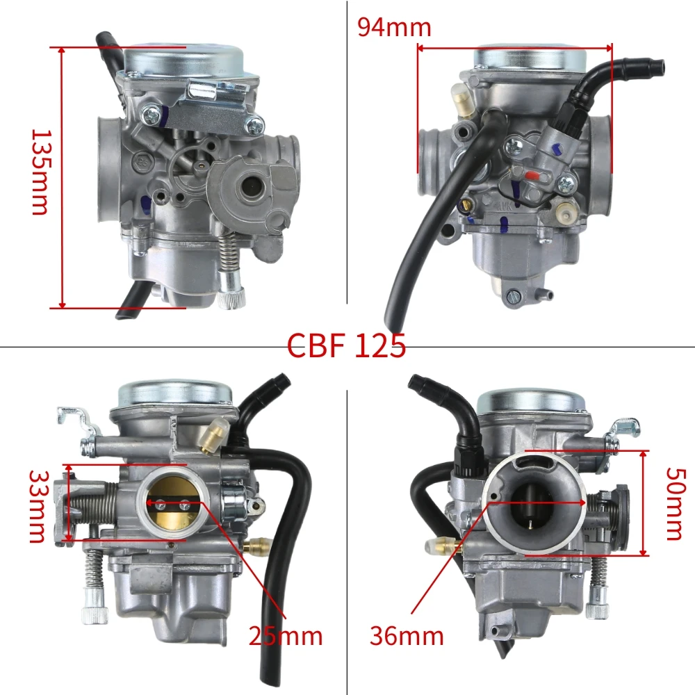 Motorcycle Carburetor For Honda CBF CB GL Series Titan CBF150 CBF180 CB150 GL150 25mm 27mm 29mm Off Road Vehicle Carb