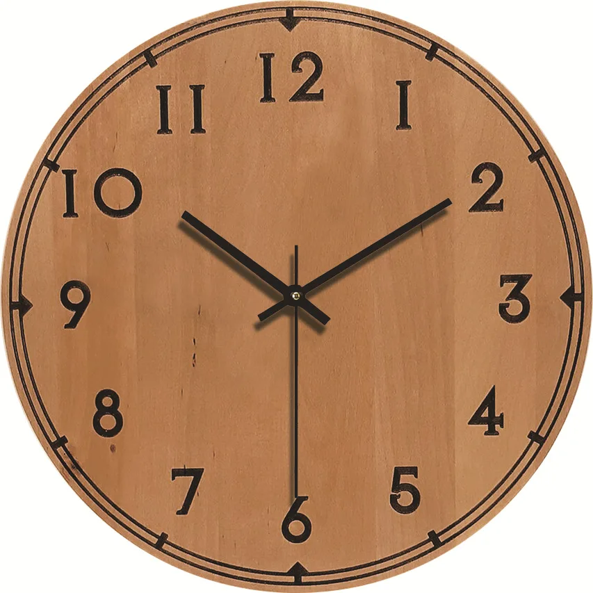Holzmaserung Wanduhr Transparent Minimalistisches Design Hängende Stille Uhr Wohnzimmer Büro Kunst Wand Uhr Wohnkultur Hororloge – Detail 18