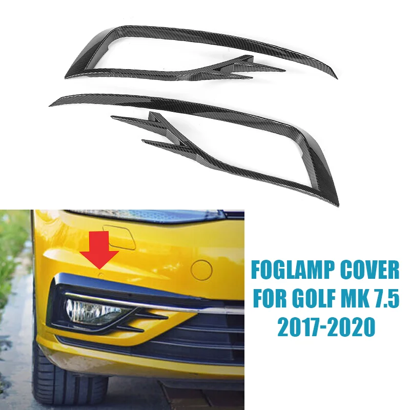 For VW Volkswagen Accessories Golf MK7.5 2017-2020 Front Fog Light Lamp Eyebrow Frame Wind Gauge Eyelid Cover Trim