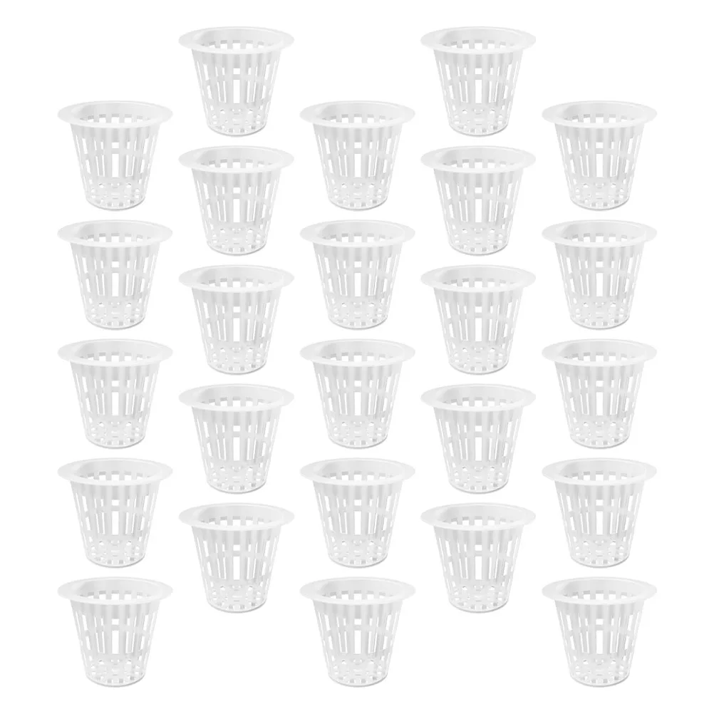 

50pcs Root Fixer Hydroponic Pots Plastic Plant Pot Net Cups Nursery Basket Mesh pots for plants gardening balcony flower