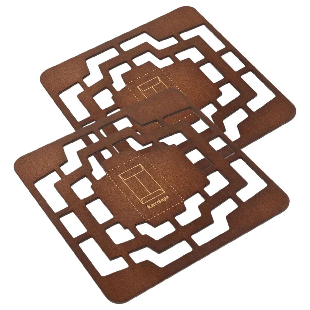 

2 Pcs Wooden Envelope Template Craft Accessory Manual Addressing Making Hollow Out Template Envelop Maker Stencils Vintage