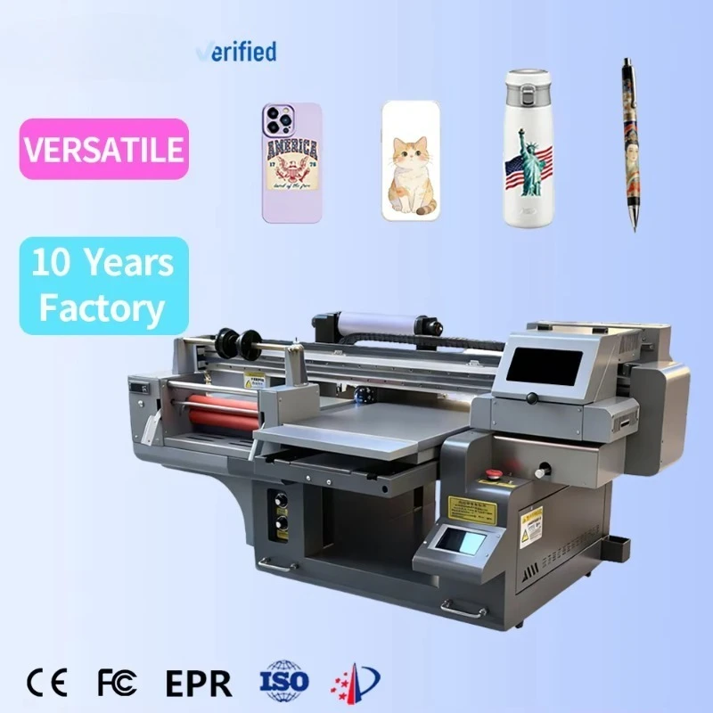4060 Roll-to-Roll Inkjet UV Flatbed Printer for Phone case Metal Acrylic Sheets Wood Boards HD Decals Sticker Printer Machine