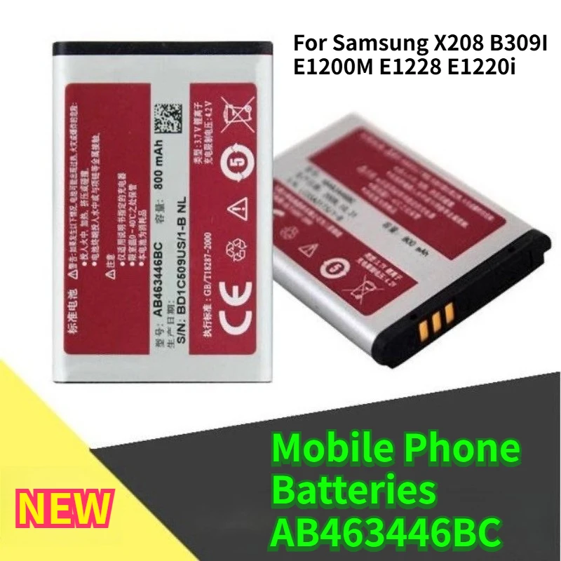 

Аккумуляторы для мобильных телефонов AB463446BC для Samsung X208 B309I E1200M E1228 E1220i