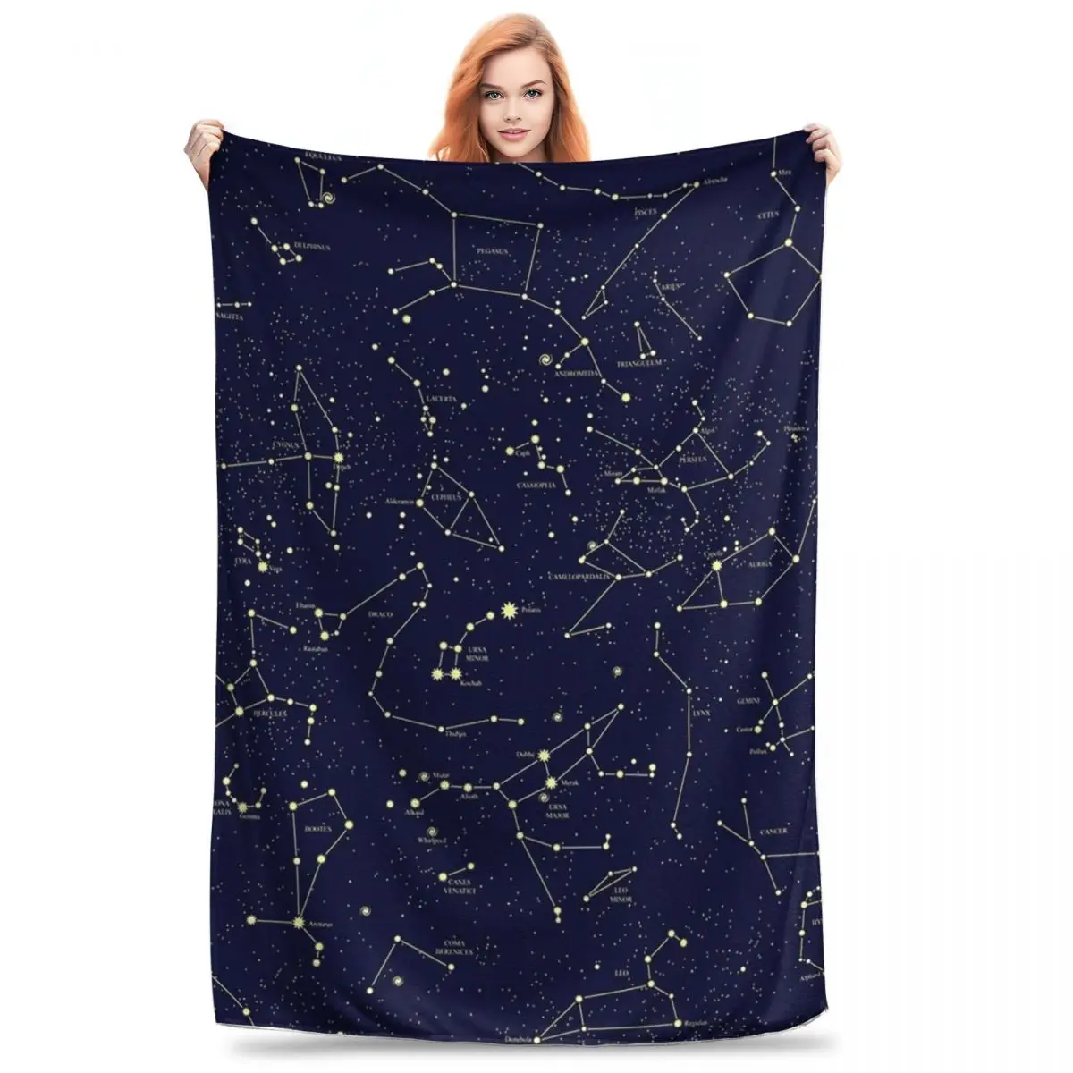 Constellation Astronomy Star Map Blankets Fleece Portable Throw Blankets Sofa Throw Blanket For Couch Office Throws Bedspread