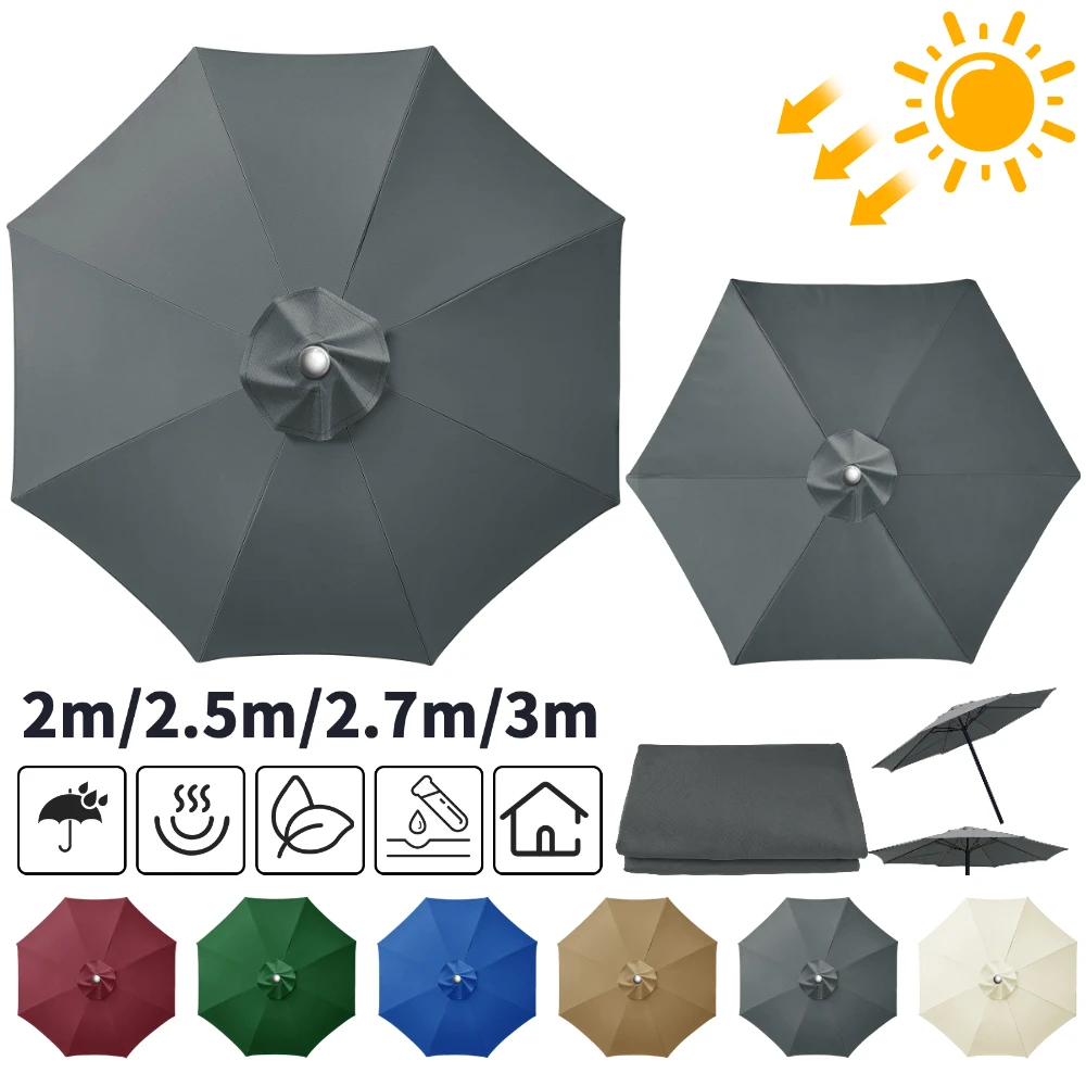 

Сменный чехол для зонта 6/8 спиц, водонепроницаемый, устойчивый к атмосферным воздействиям, с защитой от УФ-излучения, большой чехол для садового зонта