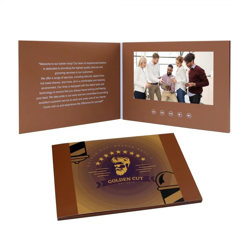 

custom.Hot sale lcd screen 10.1 inch greeting for business music book card video brochure mailer