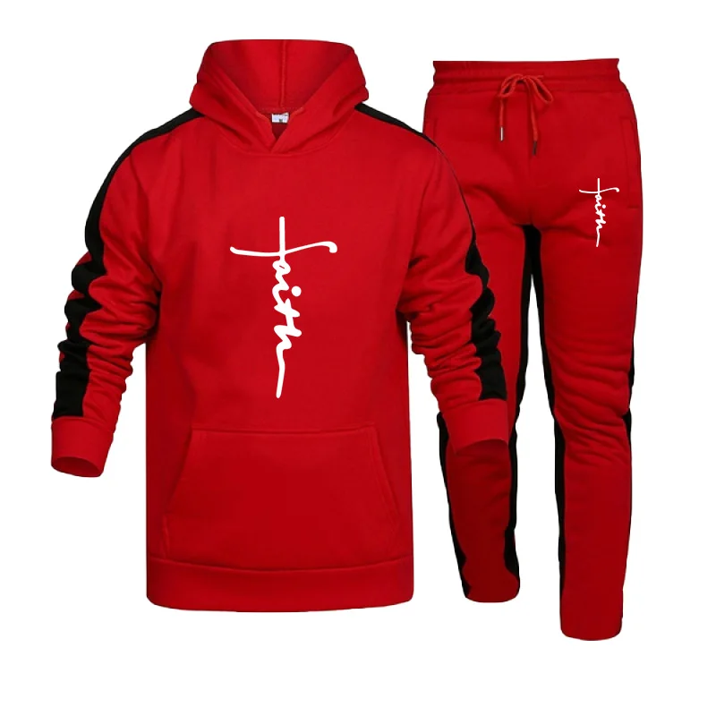 New Men\'s Clothing Fashion Track Suits Sports Wear Jogging Suits Hooded Tracksuit Set Clothes Hoodies+Sweatpants S-6XL