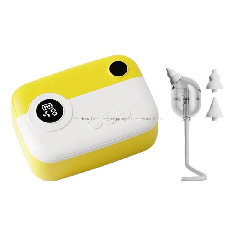 

Nasal Extractor Low Noise Nasal Aspirator Automatic Nose Cleaner 9 Gear Adjustable Baby Nasal Sucker with 2 Nozzle