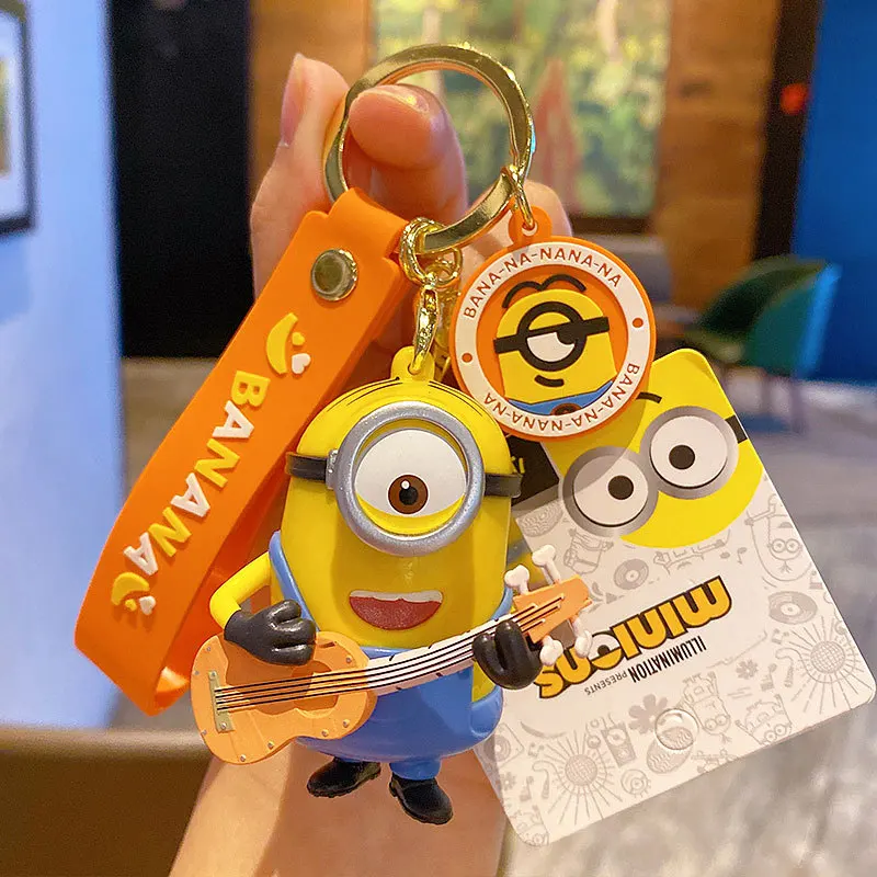 Porte-clés Pendentif Décoratif pour Sac à Dos, Figurine Secondaire Bob Stuart des Minions de Despicable Me, Cadeau Créatif