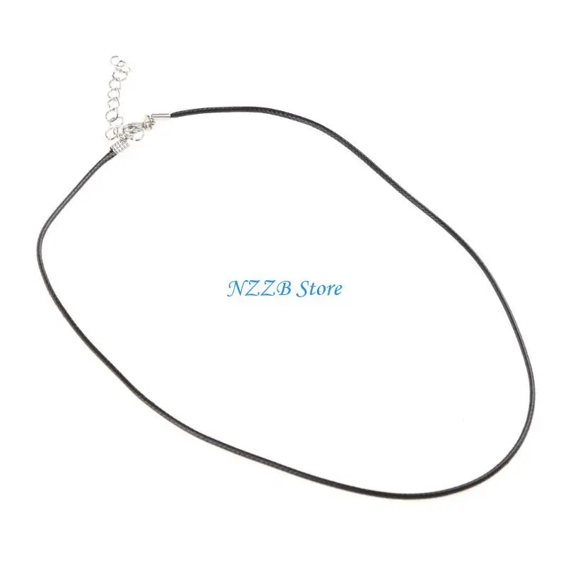 

T21F DIY Black Necklace Cord Rubber for w/ Lobster Clasp Design 18'' Clasp Chain Jewe