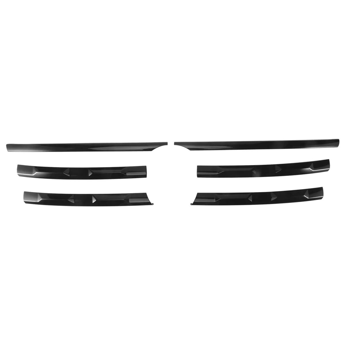 LHD for Tiguan L 2017-2021 Glossy Black Front Bumper Mesh Center Grille Grill Moulding Strips Cover Trim