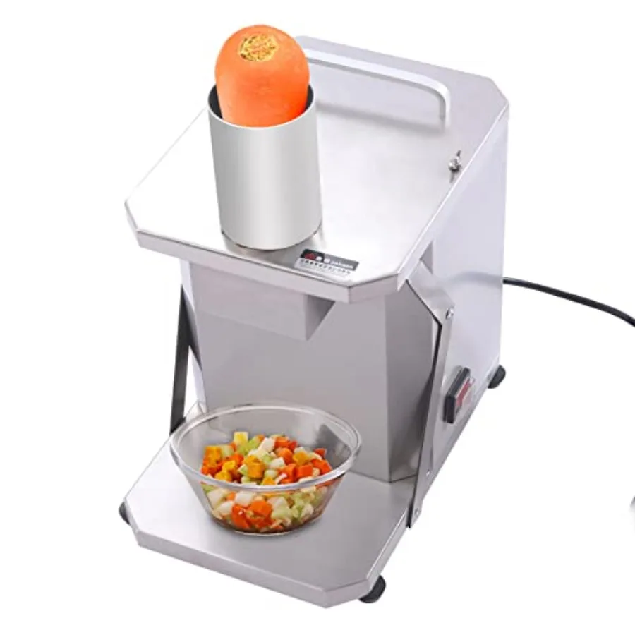 

Commercial Vegetable Dicer110V Multifunctional Automatic Dicer and Slicer with 3 Blades Electric French Fry Cutter for Restaura