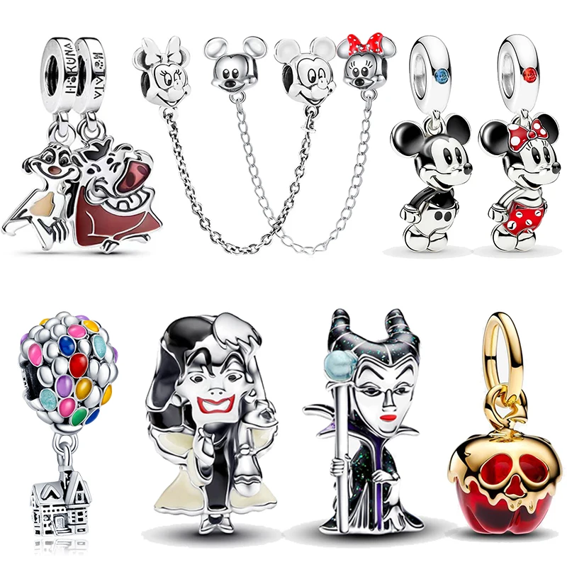 MINISO ديزني 925 فضة الحيوانات التعبئة سحر الخرز الساخن الأصلي 925 سوار الإسورة DIY مجوهرات النساء قلادة #2