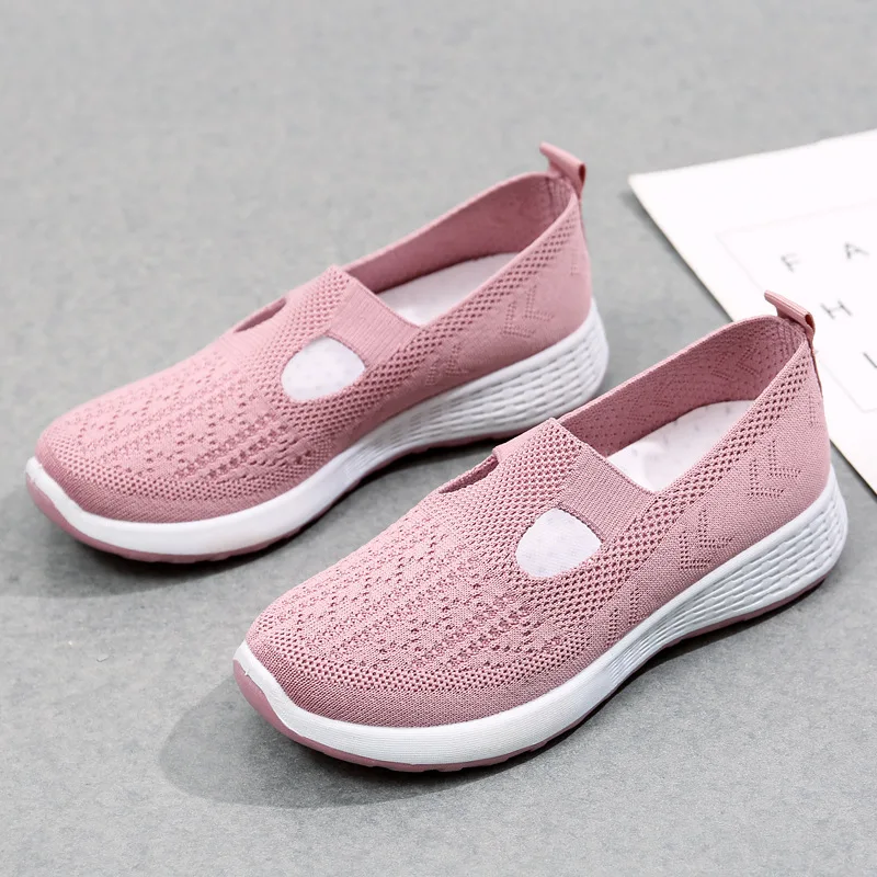 Summer Mesh Breathable Sneakers Women Breathable Light Slip on Casual Shoes Ladies Loafers Socks Shoes Women Zapatillas Mujer