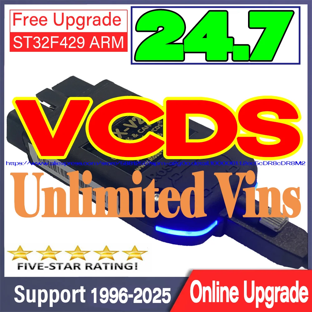 NEW V24.7 Real V2 VagCom Diagnostic Update Online With Unlimited VINS Vag Com VAG HEX-V2 Usb Interface Coding Function VCDS TOOL