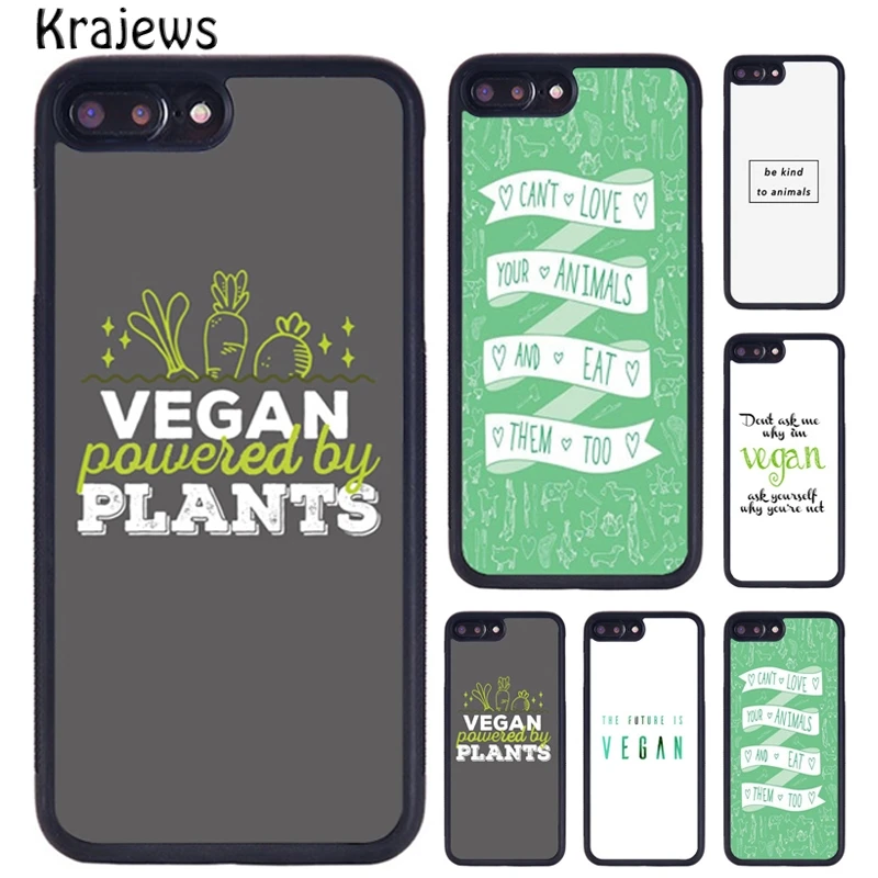 Krajews Vegetarian Quotes VEGAN FOOD VEGGIE Phone Case For iPhone 16 15 14 XR XS 11 12 mini 13 Pro MAX Plus coque