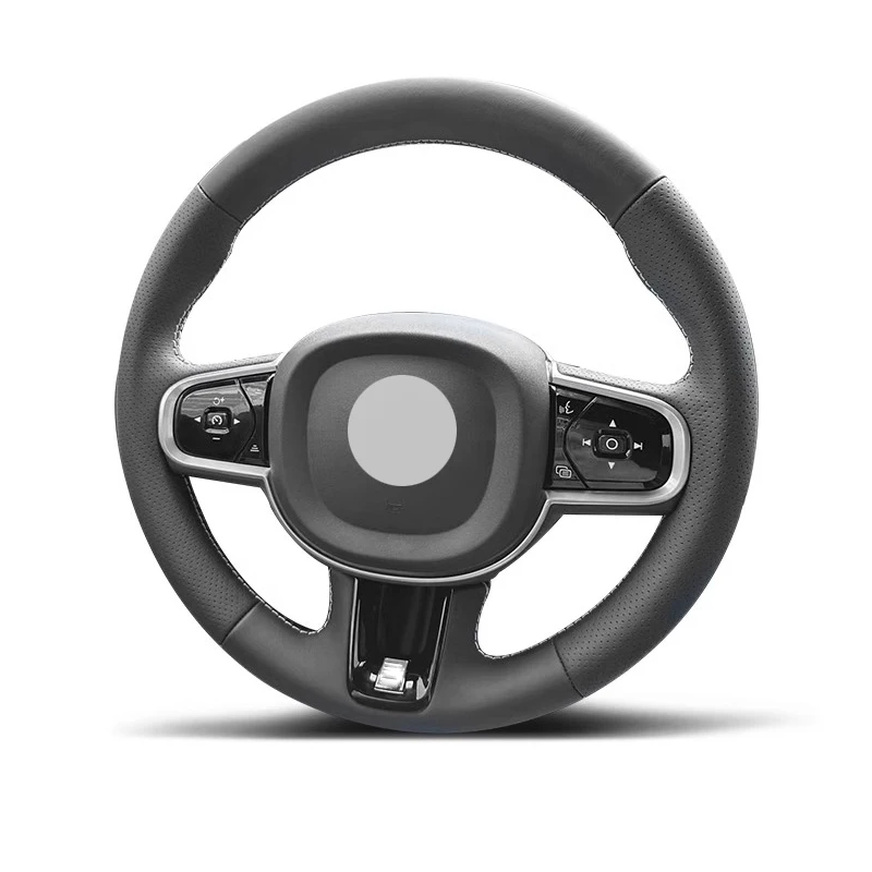 Genuine Leather Suede Steering Wheel Cover Wrap White Thread Car Accessoires Specifically for VOLVO S90 V90 XC90 XC60 S60 V60