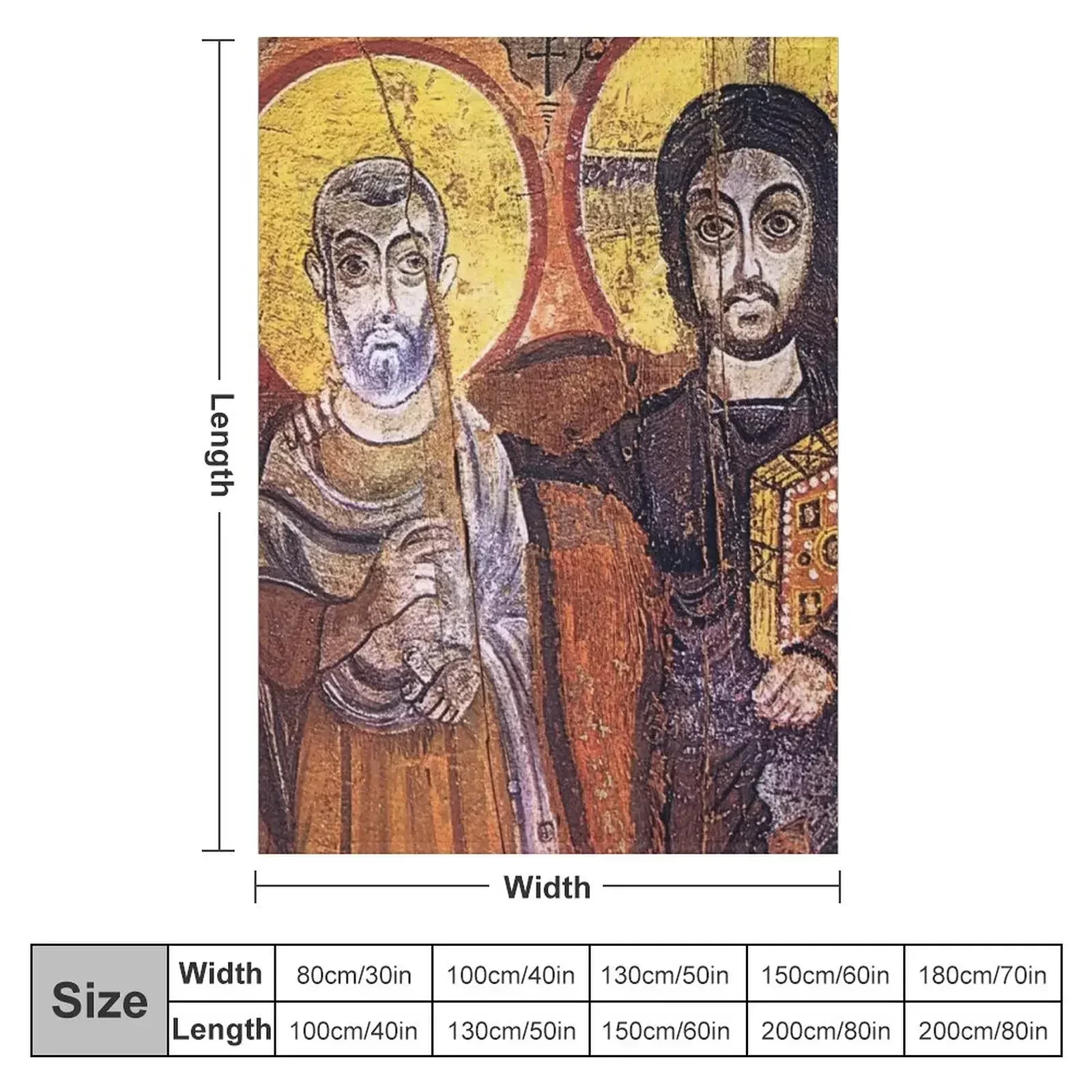 Coptic saints painted on wood Throw Blanket Furry Stuffeds Decorative Sofas Furrys Comforter blankets ands Blankets