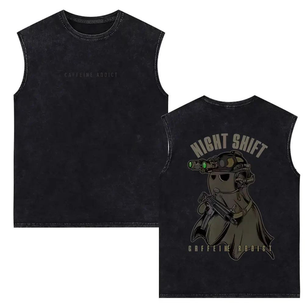

Outdoor Sports Tactical Washed Tank Tops Forward Observations Group Night Shift Sleeveless Vest Men Women Fashion Oversized Tees